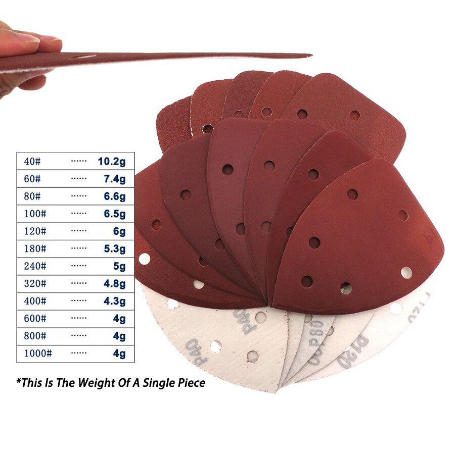 140x140x98mm 6 Hole Red Triangle Sanding Discs Hook & Loop Sandpaper 40# – 1000#