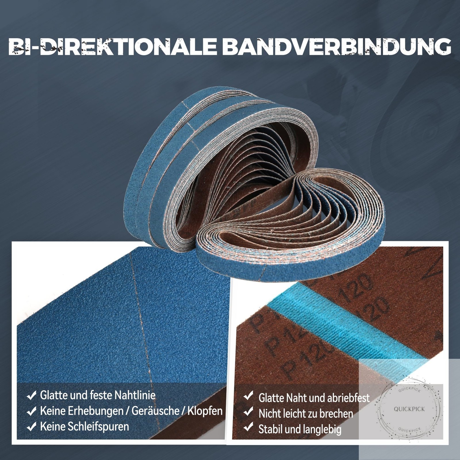 3/8 x 13 Inch Zirconia Sanding Belts 40Pcs 10 Each of 40/60/80/120 Assorted Grit
