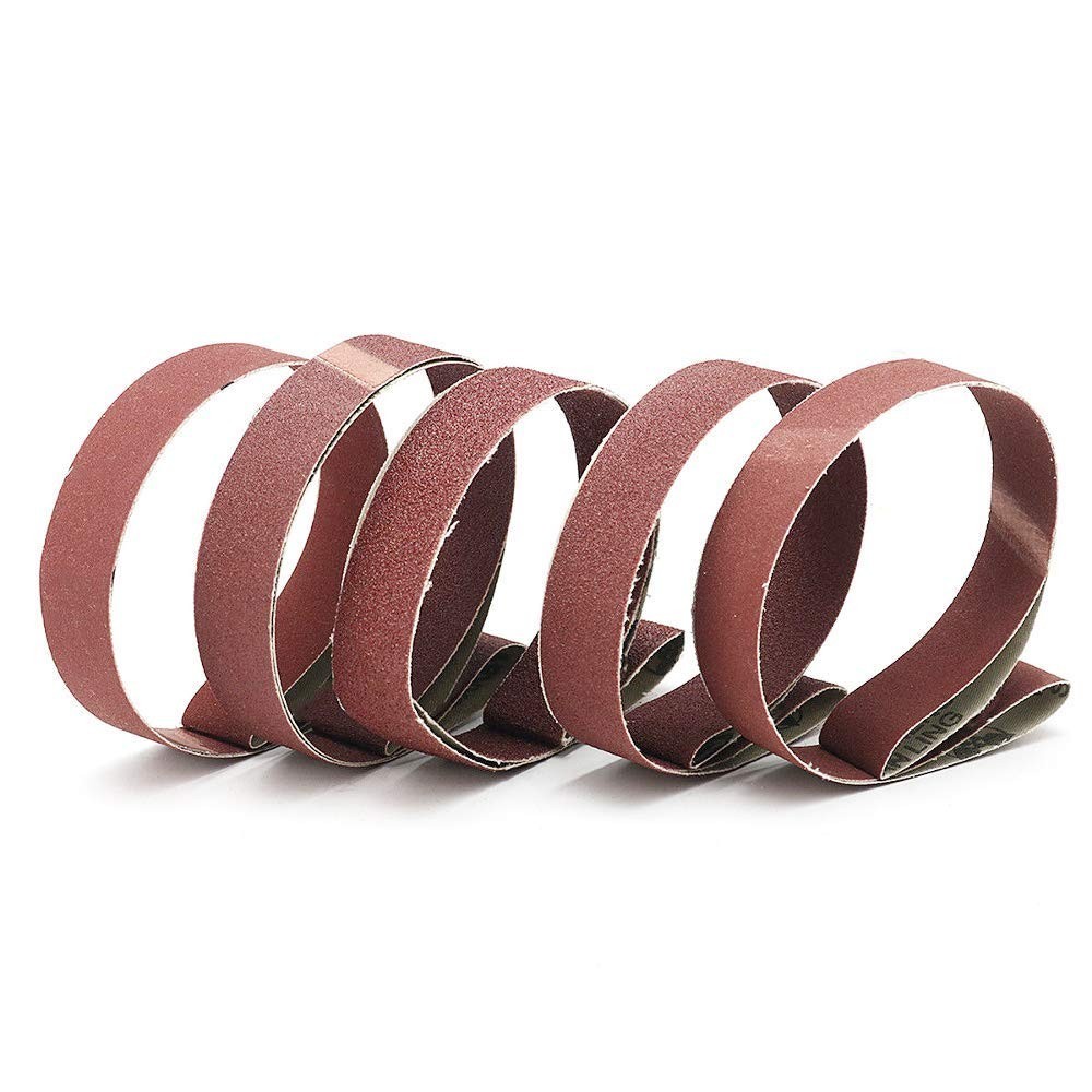1″ x 30″ Sanding Belts Set, 15 Pack Aluminum Oxide for Wood & Metal Polishing