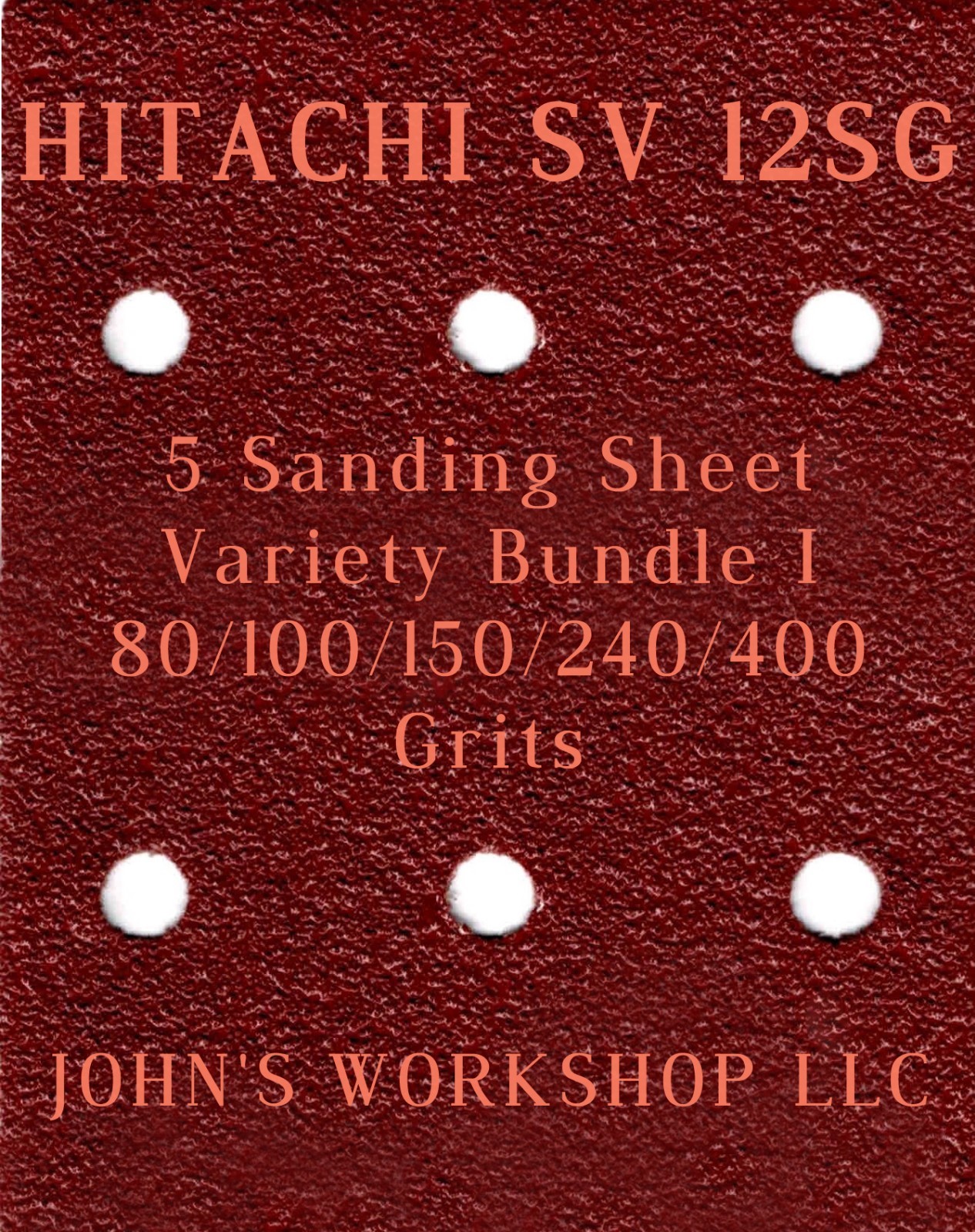 HITACHI SV 12SG – 80/100/150/240/400 Grits – 5 Sandpaper Variety Bundle I