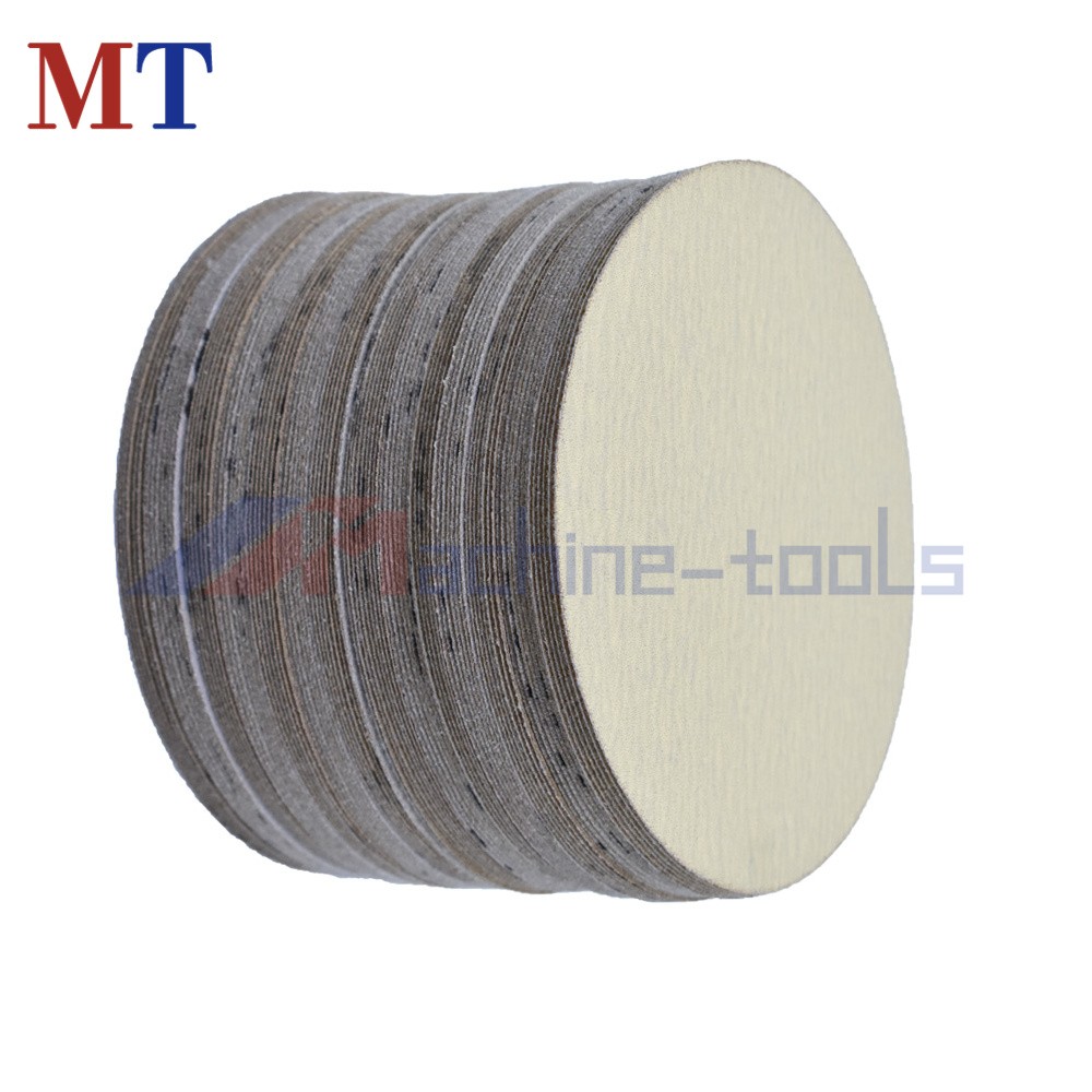 100 Pcs 120 Grit 6″ NO-Hole Disc Hook Loop Pads Sanding Discs Flocking