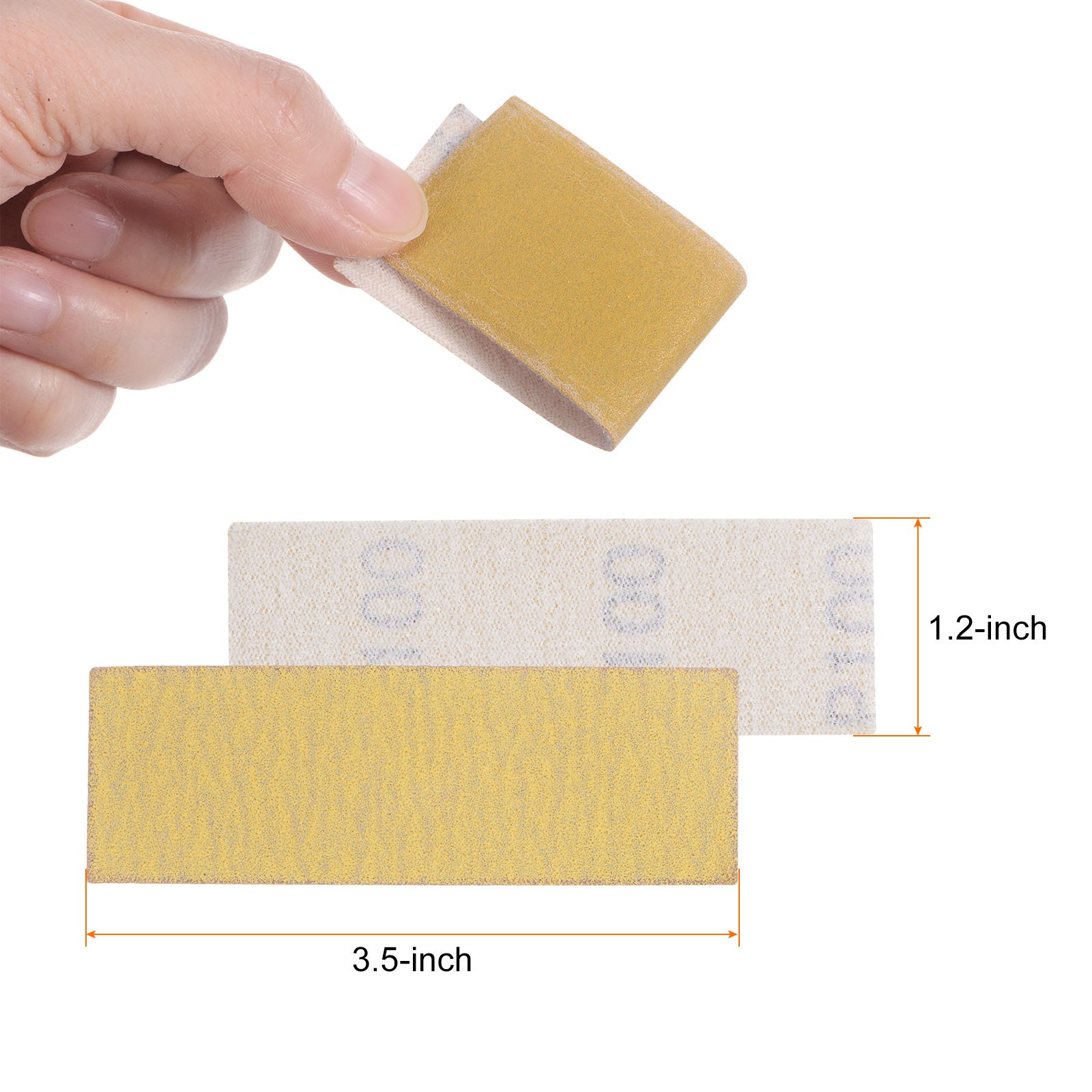 100pcs Micro Detail Sander Paper 100 Grit 3.5 x 1.2″ Finger Sander Sandpapers