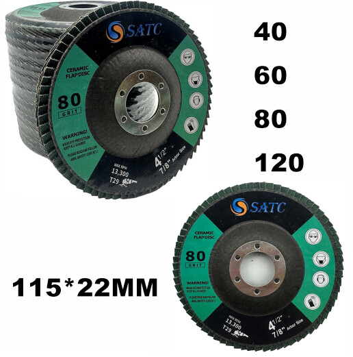 200PACK Ceramic Flap Discs 4.5 x 7/8-Inch Type 29 Ceramic Grinding Wheel P40-120