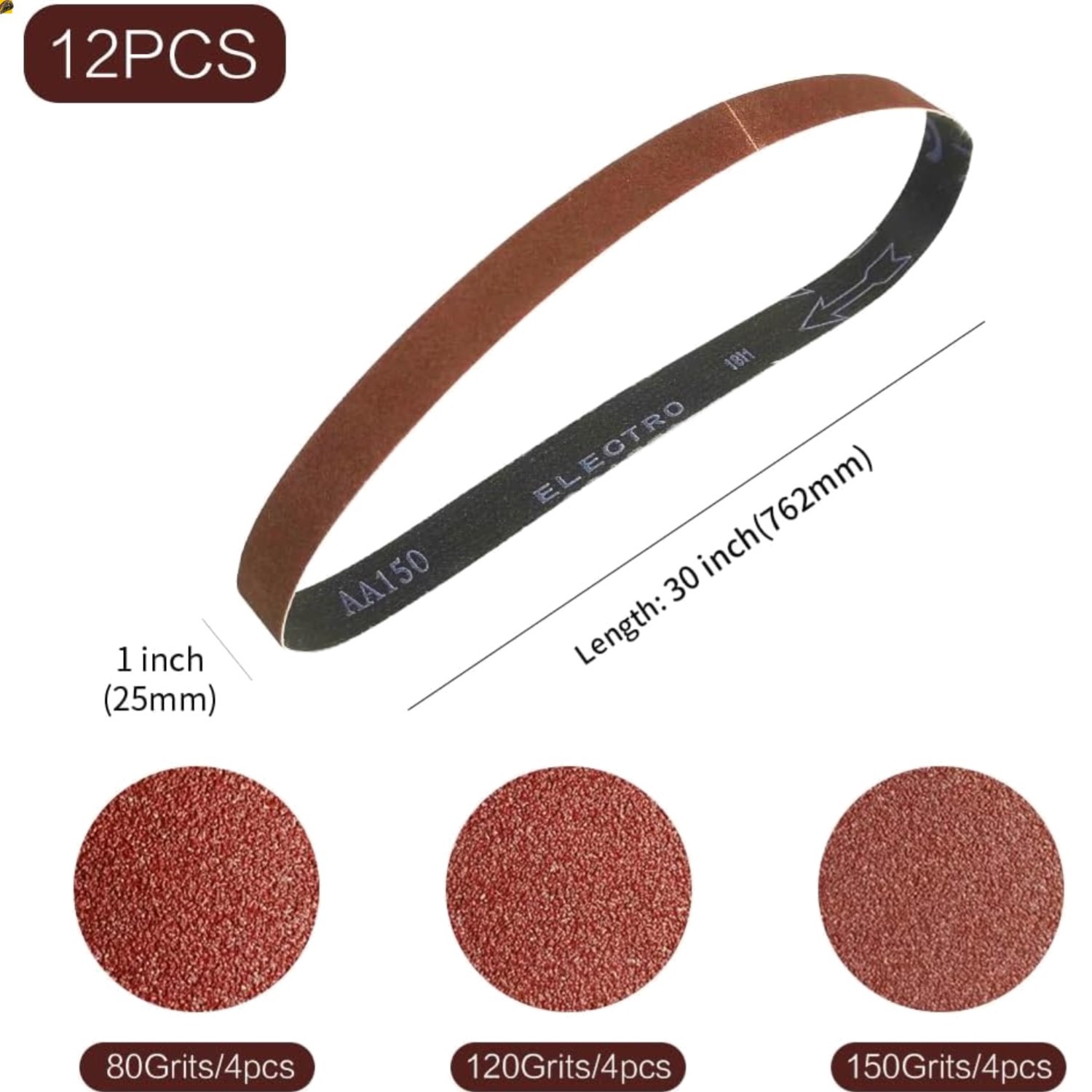1×30 1 x 30 inch Sanding Belt Pack 1-Inch x 30-Inch,12 Pcs4 Each of 80 120 15…
