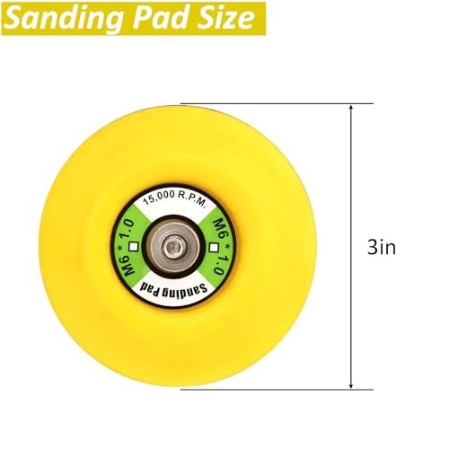 5pcs 3″ Dual-Action Hook & Loop Sanding Back Pad for Orbital Sander, M6 Thread