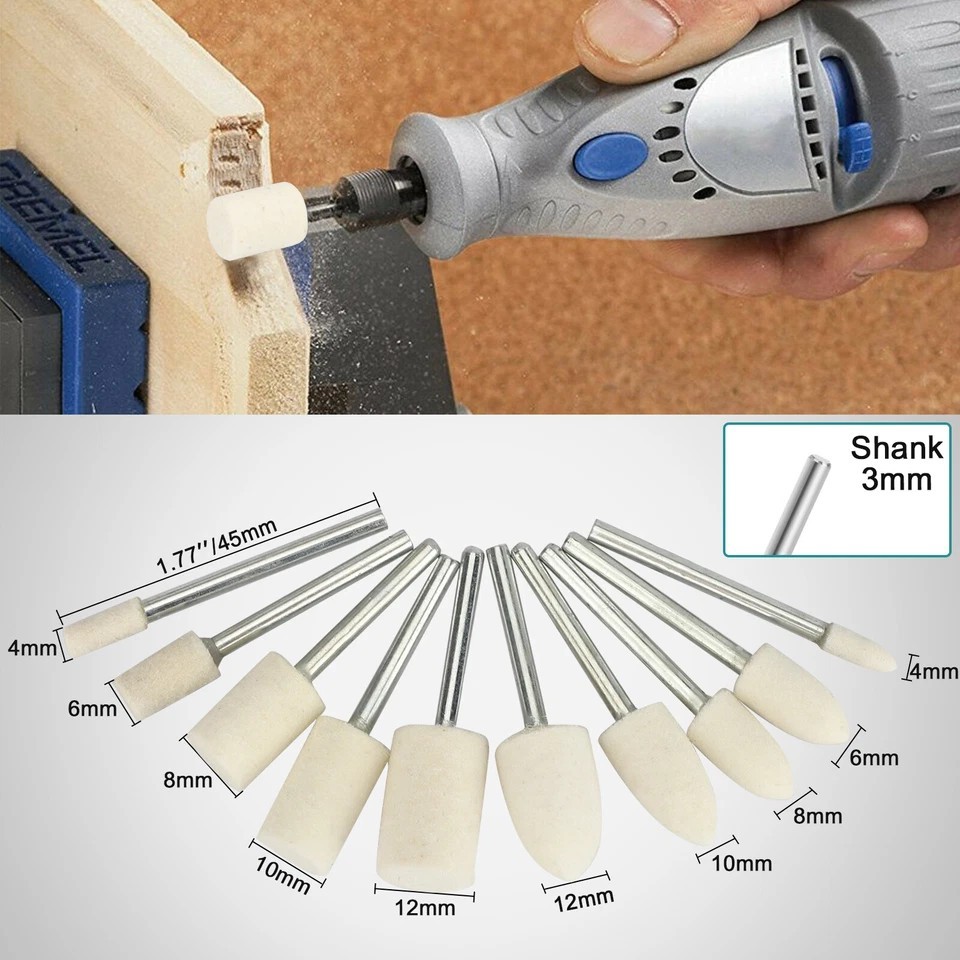 75PCS Polishing Kit Abrasive Buffing Wheel Wire Brush 1/8″ Shank for Rotary Tool