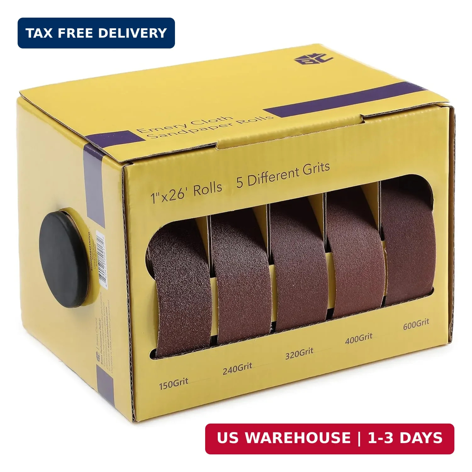 Emery Cloth Roll 1″ x 26 Ft 150/240/320/400/600 Grit Abrasive Sandpaper Roll
