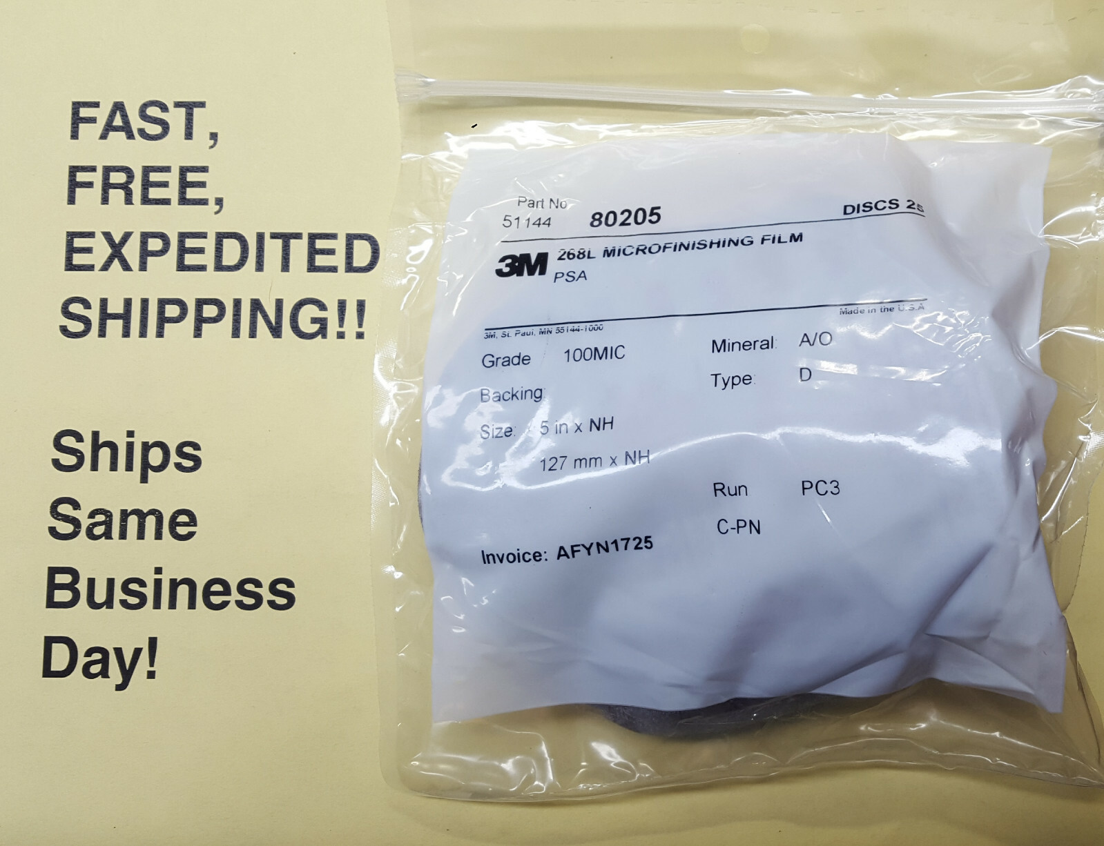 3M 51144-80205; PKG 25; FREE SAME DAY EXPEDITED SHIPPING! Get Them Fast!!