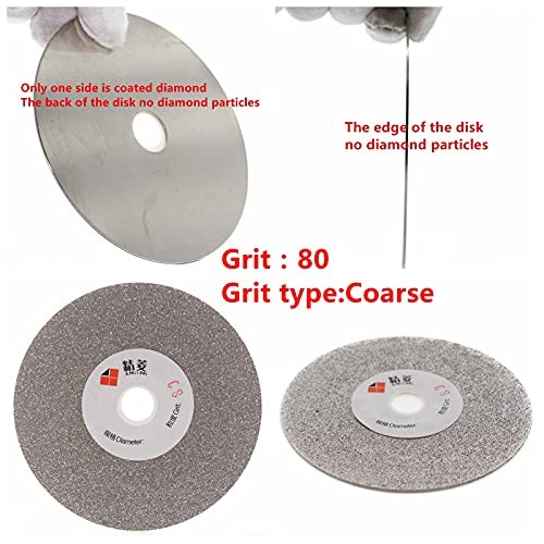 4 inch 100mm Diamond Flat Lap Disc Grinding Disk Arbor 5/8 Coarse Grit 80