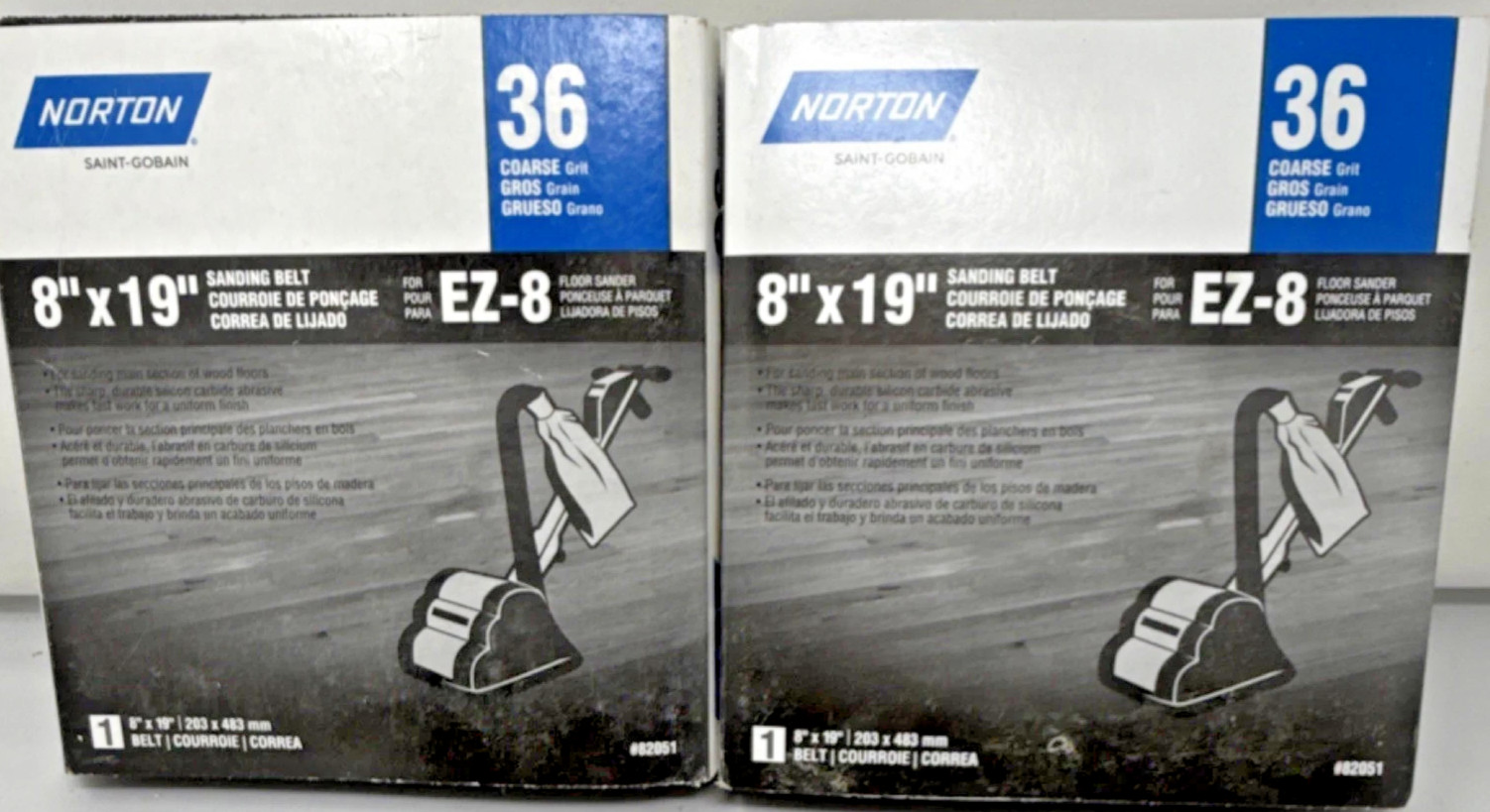 NORTON 8″ X 19″ 36 Grit Drum Sanding Belts. Case of 15 belts