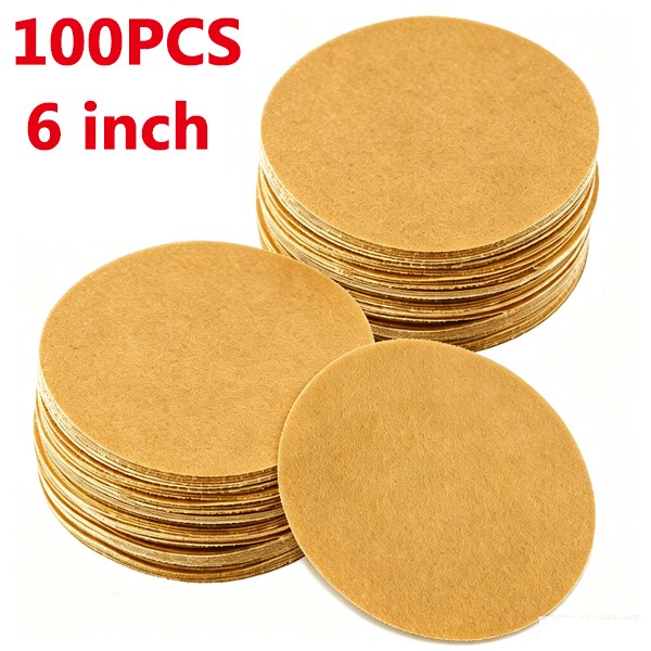 6″ Inch 80-220 Grit 100-PACK DA PSA Sanding Disc Sandpaper Orbital Sander Paper