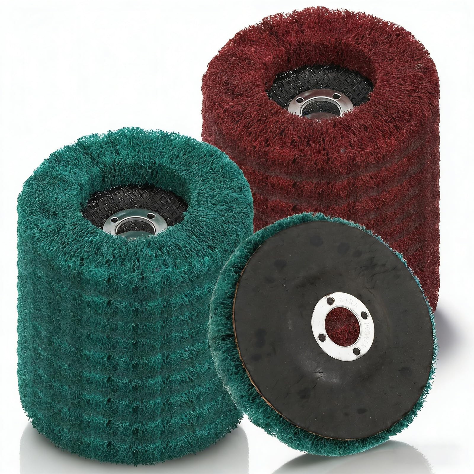 20Pcs 180/320 Grit Nylon Fiber Flap Disc for 4″ Angle Grinder, Deburring | Soft