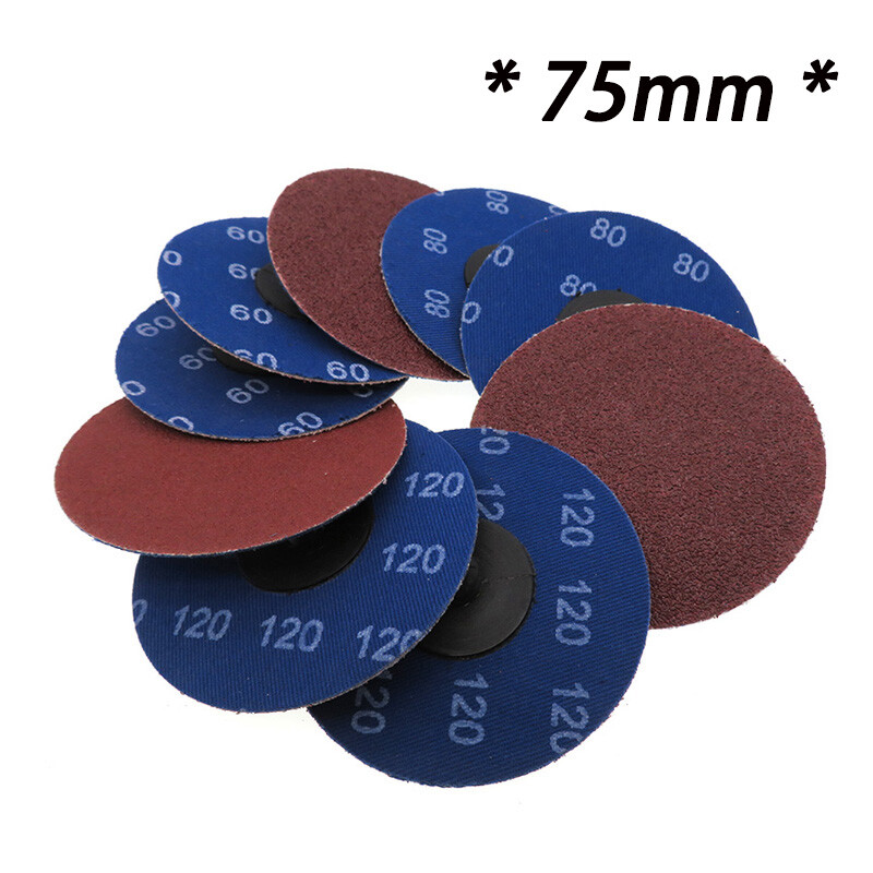 3” 75mm 60/80/100/120/180/240 Grit Type R Sanding Discs Abrasive Roll Lock