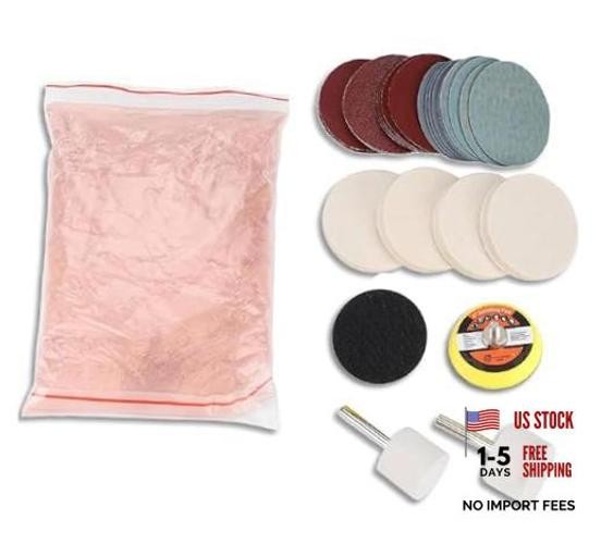 Windshield Scratch Remover Set Glass Polishing Kit Abrasive Discs Polish Pads