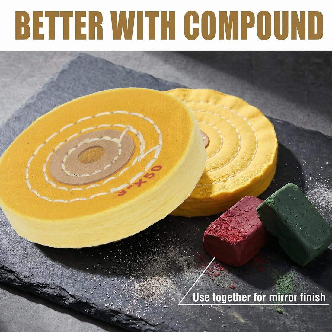 5 Pcs 3” Cotton Buffing Polishing Wheel | 3/8” Arbor Jewelry Polishing Kits Co