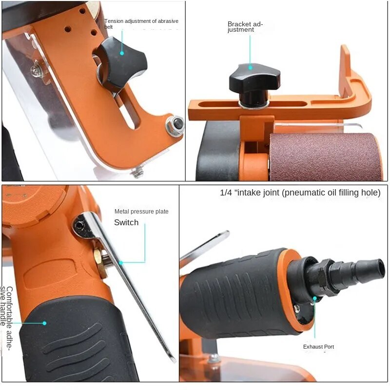 Pneumatic Belt Sanding Machine 60*260Mm Ring Belt Sanding Machine Polishing Wire
