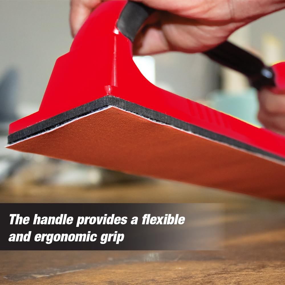 Adjustable Radius Flex Longboard Hand Sanding File Block with Longboard, Red