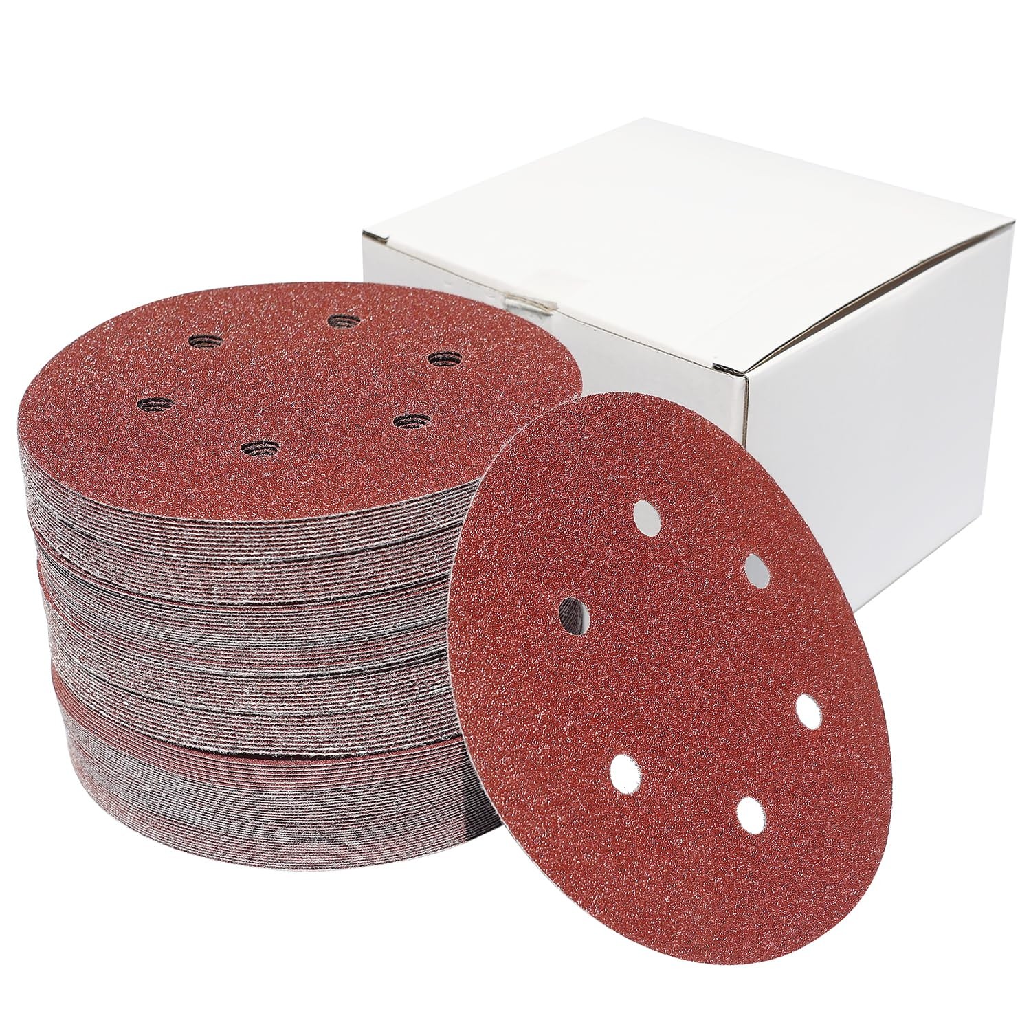 100 PCS 6 Inch 6 Holes Sanding Disc Assorted – 60 80 120 150 240 Grits, 6″ Ho…