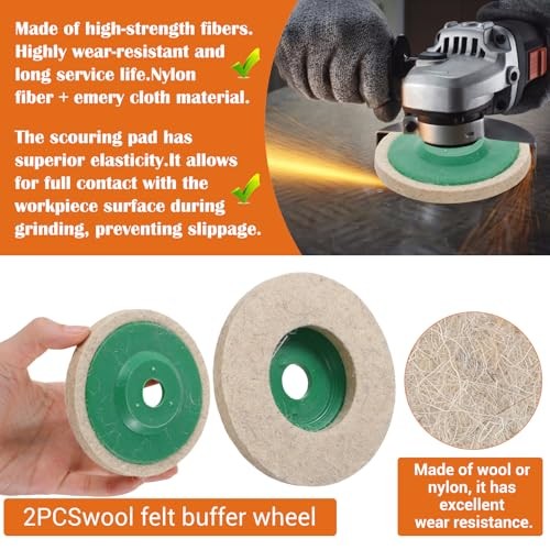 18 Pack 4 Inch Buffering Wheels Polishing Kit with Compound for Angle Grinder,