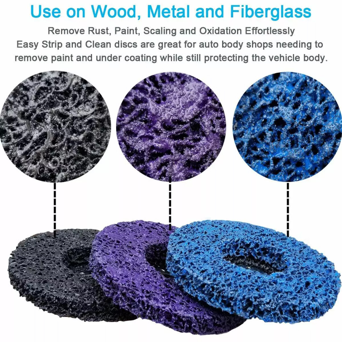 3PCS Poly Strip Clean Disc 4-1/2″ x7/8″ Easy Paint Stripping Rust Removal Wheels