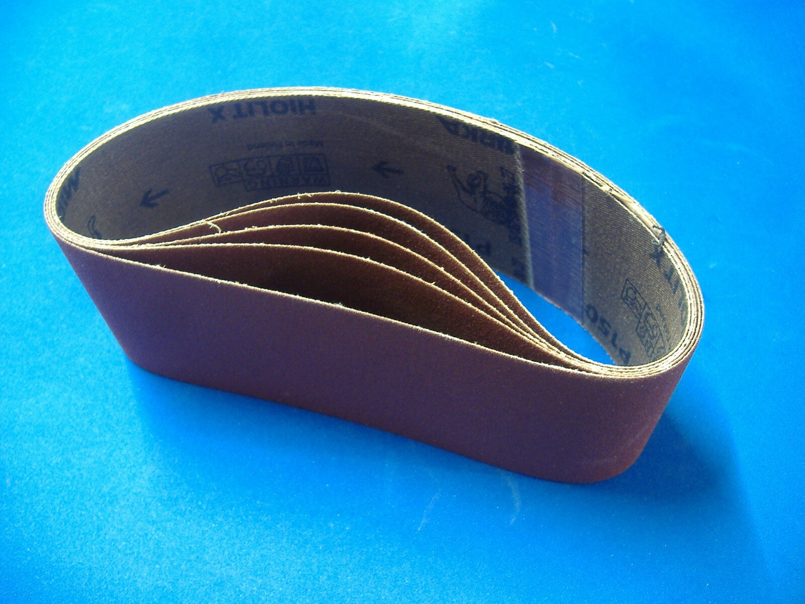 FIVE 2 1/2″ X 16″ SANDING BELTS 150 GRIT