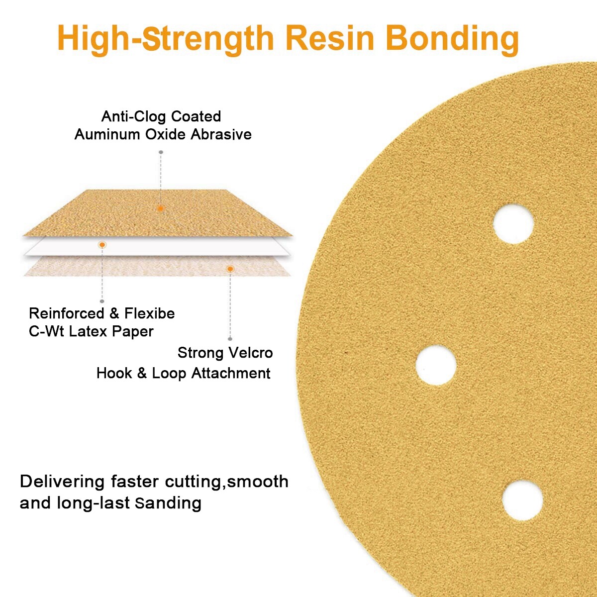 6 in Sanding Discs 80 120 220 320 400 Grit Hook Loop Orbital Sander Sandpaper