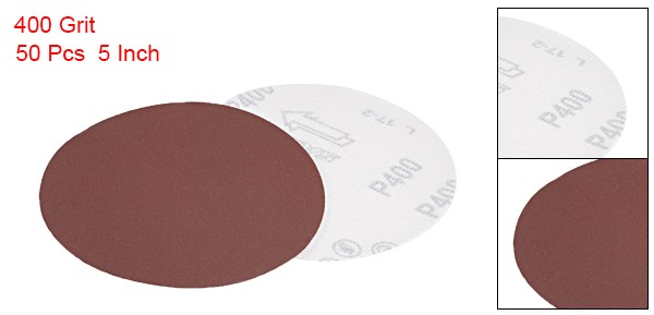 50pcs 5 Inch Sandpaper Hook and Loop Sanding Disc 400 Grits Flocking