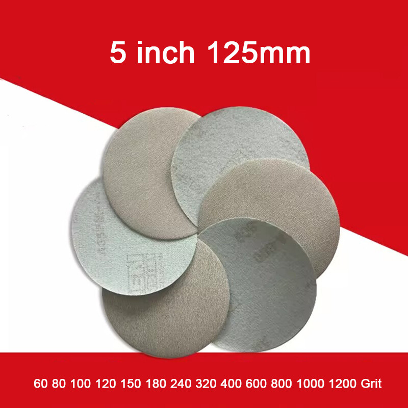 125mm 60-1000 Grit Dry Sanding Discs 5 Inch Hook & Loop Abrasive Sandpaper Pads