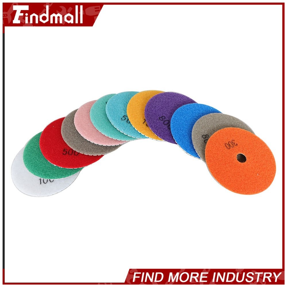 Findmall 13 Pack 4 Inch Diamond Polishing Pads With 5/8″ -11″ Backer Pads New