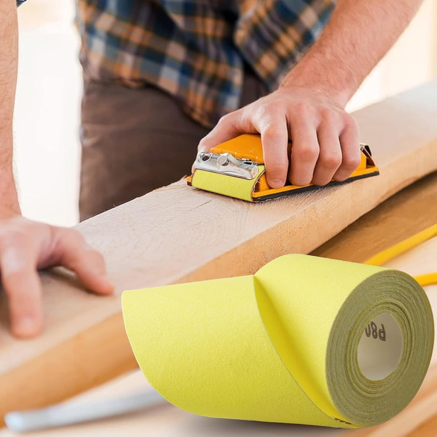 Shineboc Sandpaper Rolls 93mm*10M 80 Grit Quartz Sand Abrasive Sanding Paper
