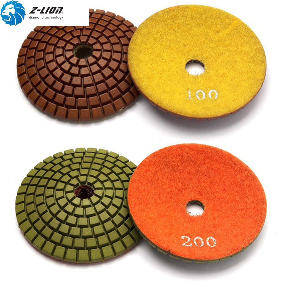 Z-lion 7Pcs 3″ Diamond Convex Polishing Pad Grit 50 Granite Polishing Kit
