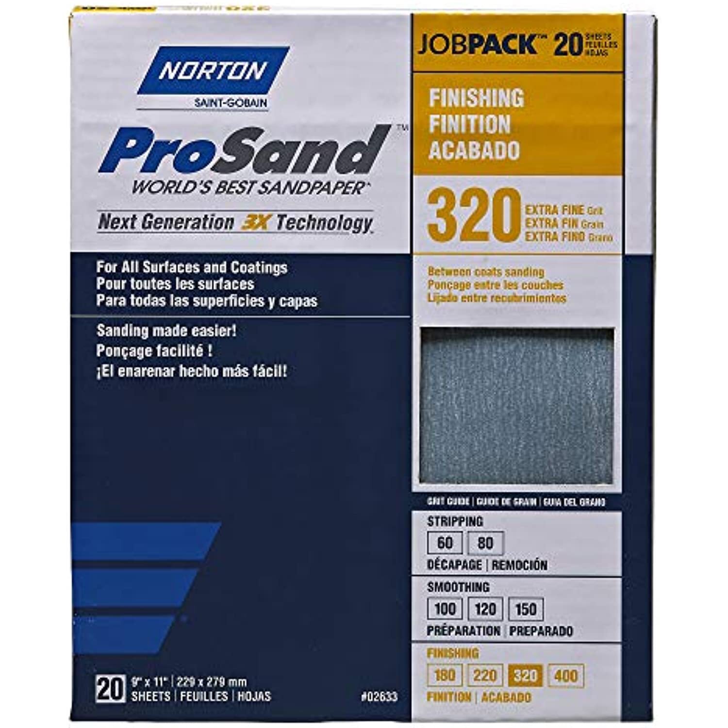 Norton ProSand Premium Job Pack Abrasive Sheet, Next Generation of 3X