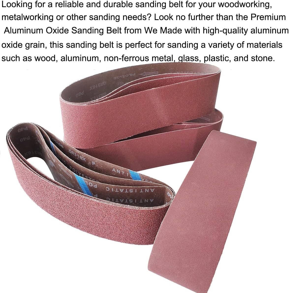 Anti-Static 4″x36″ Sanding Belts Set – 9 PCS with Aluminum Oxide Grits