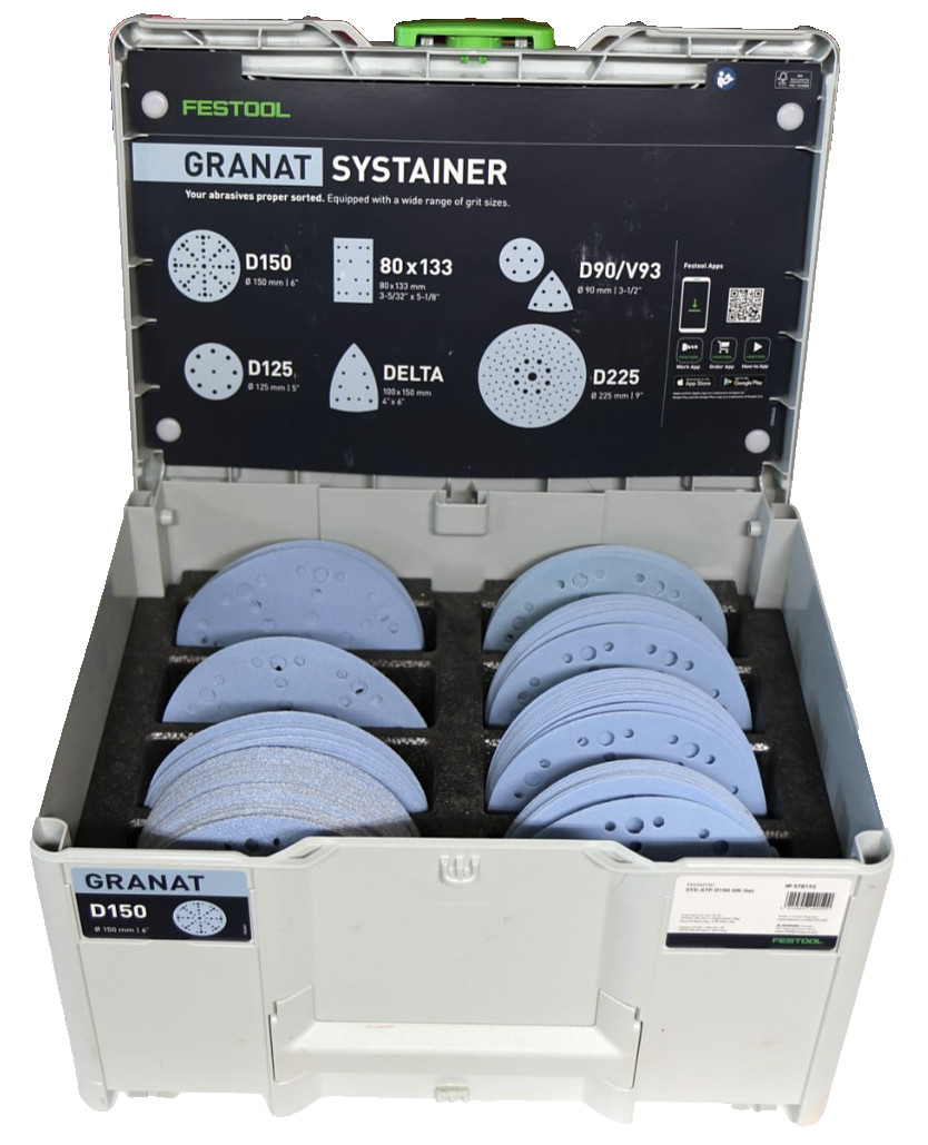 Festool Abrasives Systainer³ D150 GR SYS Granat #578192 (100pcs)