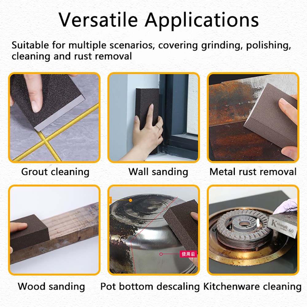 Sponge Sand Blocks Wet Dry Square Polishing Sanding Blocks 80-1000 Grit Metric