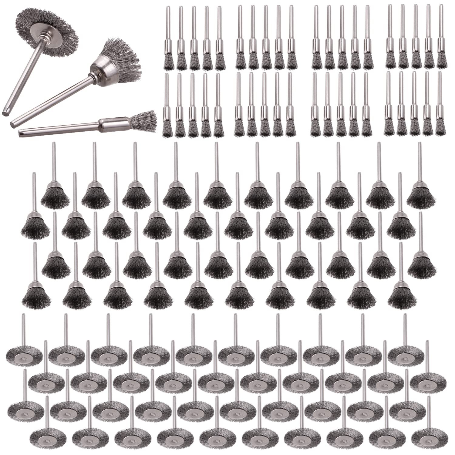 Rocaris Wire Buffing Wheel Brush Set, Set 1/8″ Shank for Rotary…