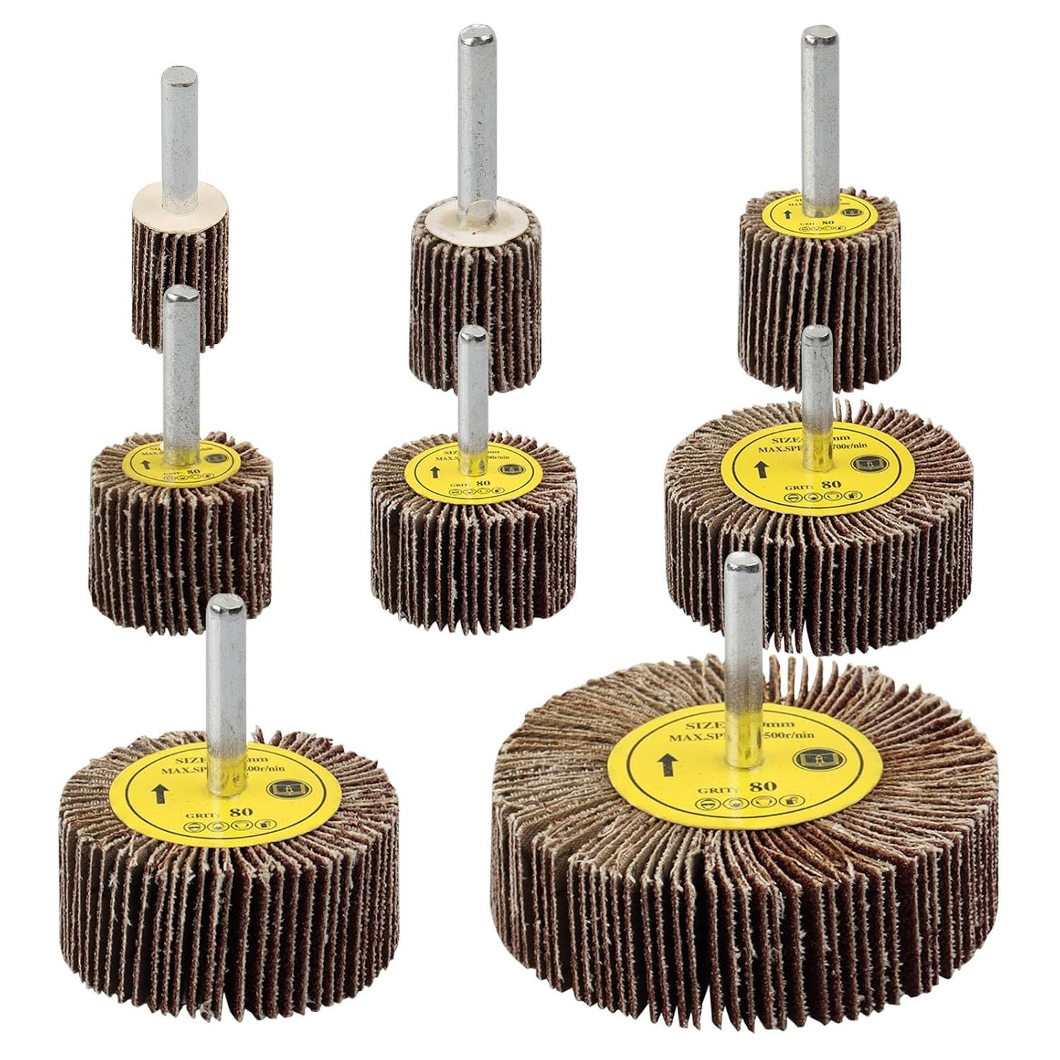 Cylindrical Flap Wheel Sander Set – 8 Sizes for Professional Finishing Tasks