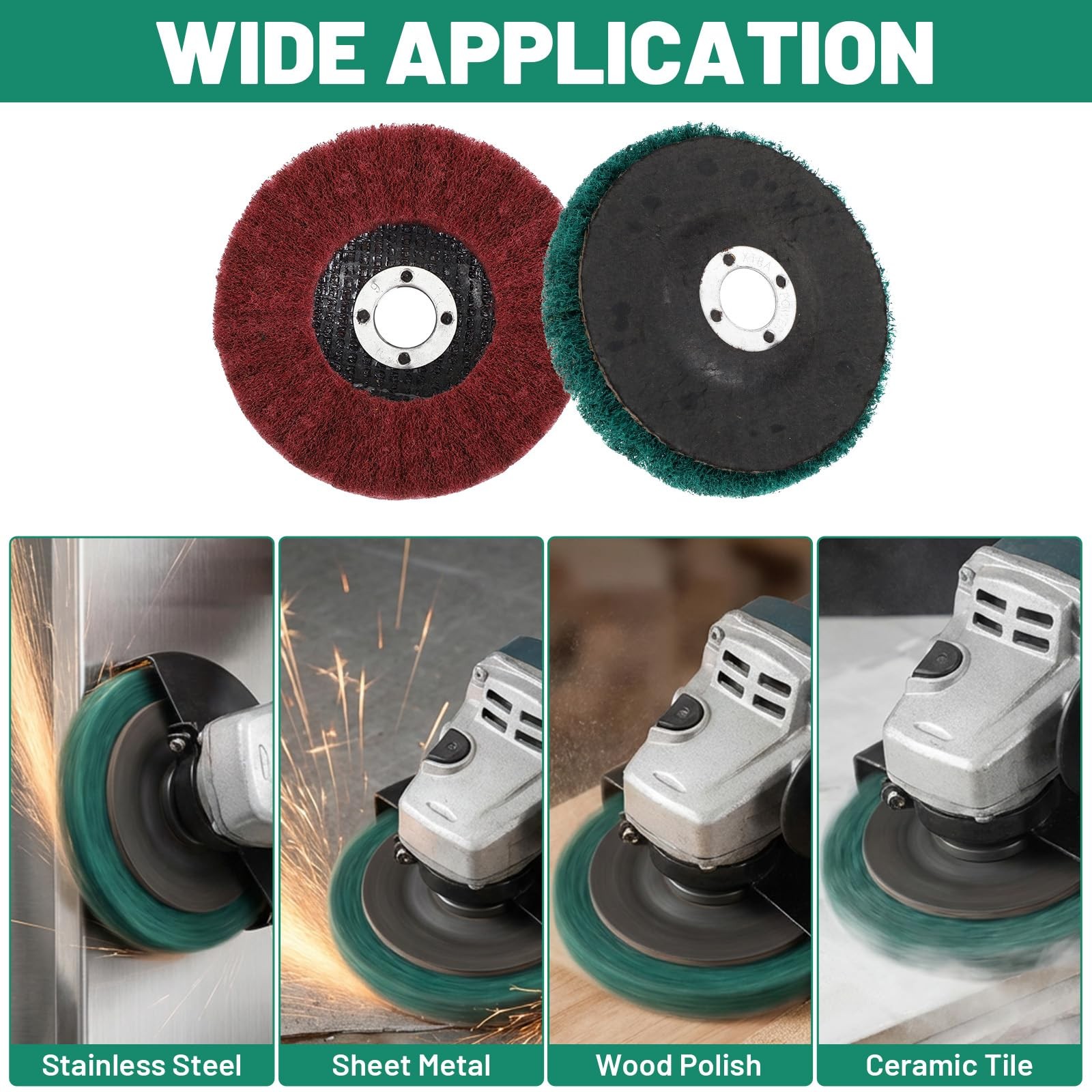 20Pcs 180/320 Grit Nylon Fiber Flap Disc for 4″ Angle Grinder, Deburring | Soft