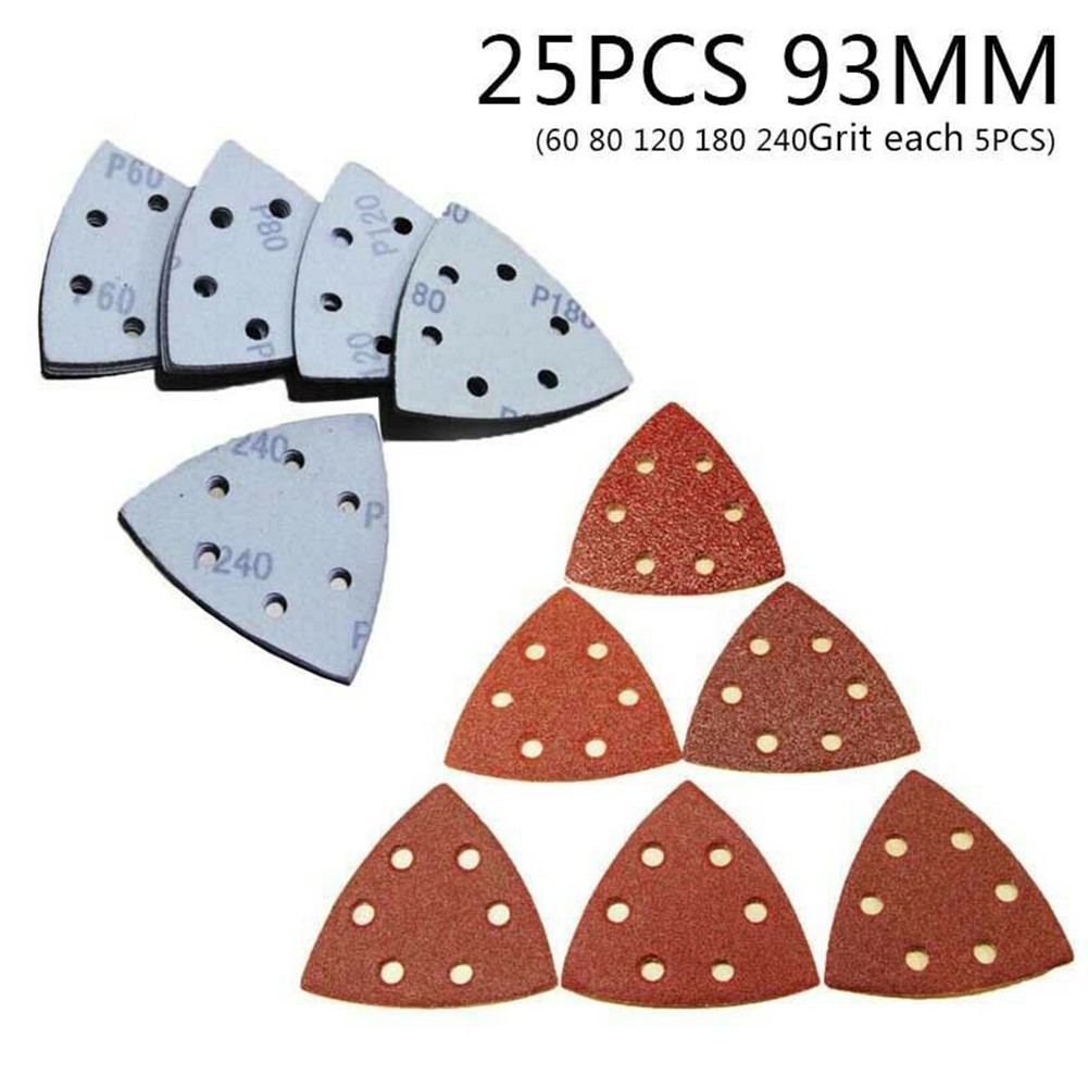 Sanding Paper Tool 25 Pcs 60# 80# 120# 180# 240# 93mm Aluminum Oxide
