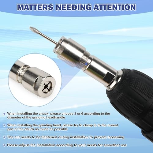 Starry 3mm & 6mm Angle Grinder Adapter for Drill Grinding Attachment Metal