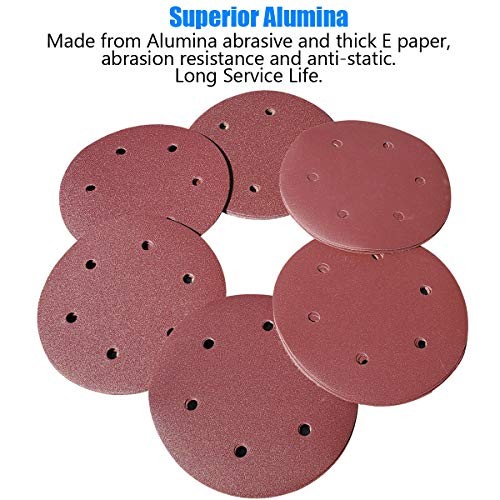 30 PCS 9″ 6 Hole Drywall Sanding Discs Set – 80 100 120 180 240 400 Grits