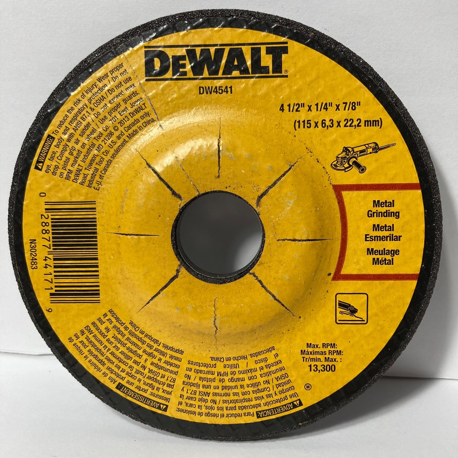 DeWalt DW4541 Metal Grinding Wheel 25 Pack 4 1/2″ 1/4″ 7/8″