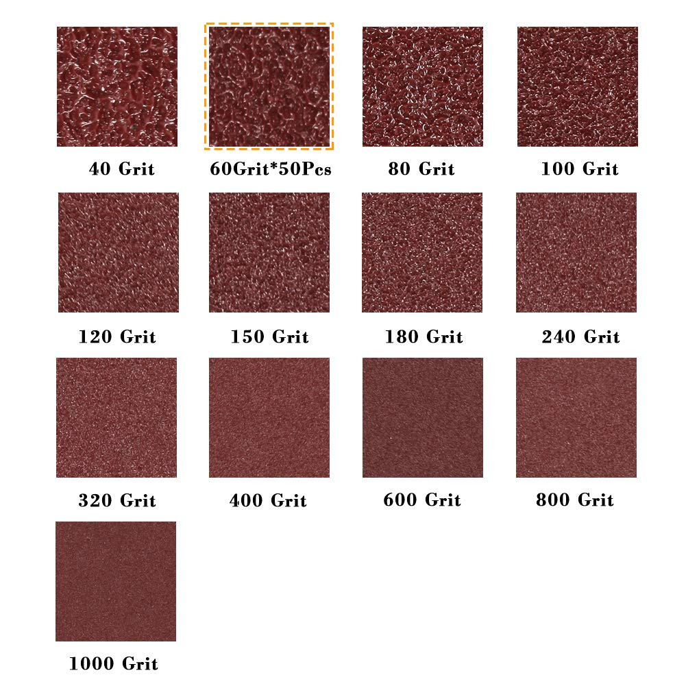 50 Pcs Triangle Sanding Pads Hook and Loop 60 Grit Oscillating Sanding Pad 90Mm