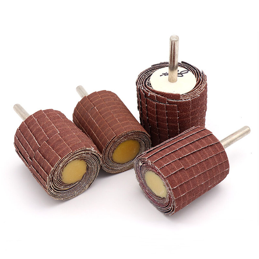 1/2/5pc 80-600 Grit Emery Cloth Flap Wheel Disc Sanding Abrasive 6mm Shank Drill