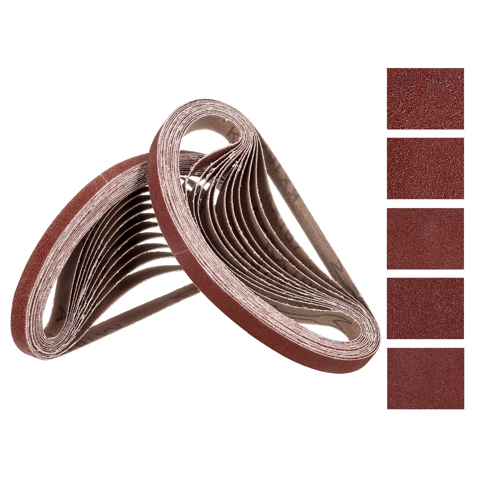 40 Pcs Sanding Belts 1/2 x 18 Inch 60/80/120/180/240 Grit Aluminum Oxide