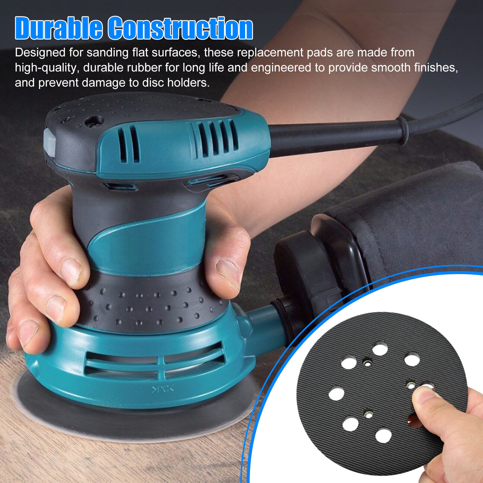 Plastic + Rubber 5-inch 8 holes Sander Pad For Hitachi SV13YA/SV13YB Sanders