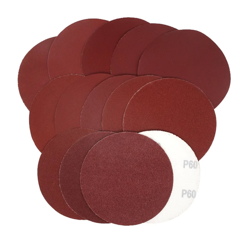 180mm-7″Inch Flocking Dry Sanding Discs Hook and Loop Sandpaper Pads Red Sand