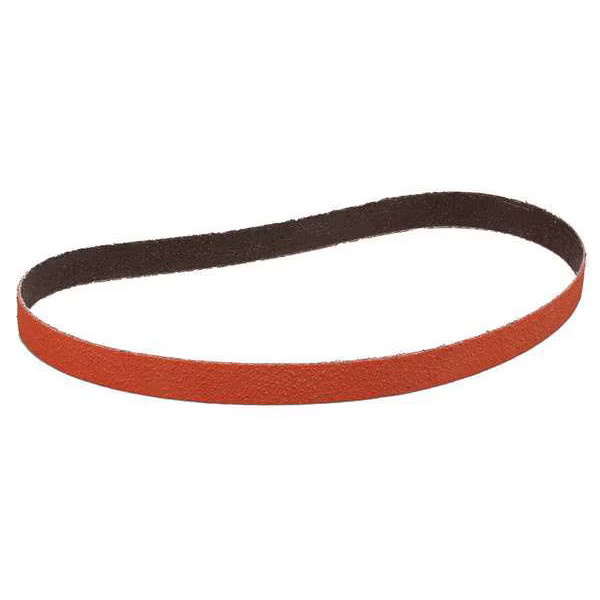 Sanding Belt, 1/2 in W, 18 in L, Coated, Ceramic, 36 Grit, Extra Coarse, 984F,
