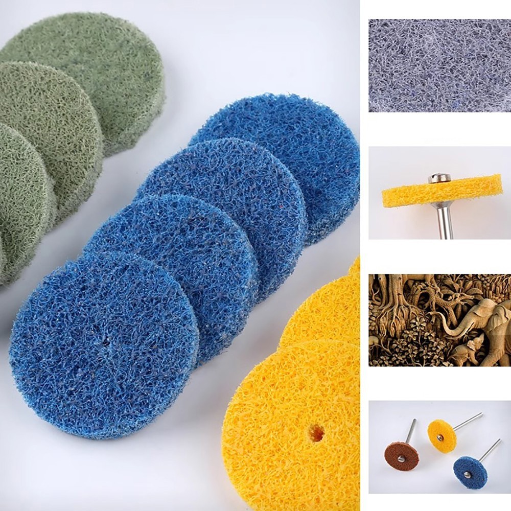 28mm Nylon Fiber Polishing Wheel Abrasive Disc Pads For Rotary Tool 150-600 Grit