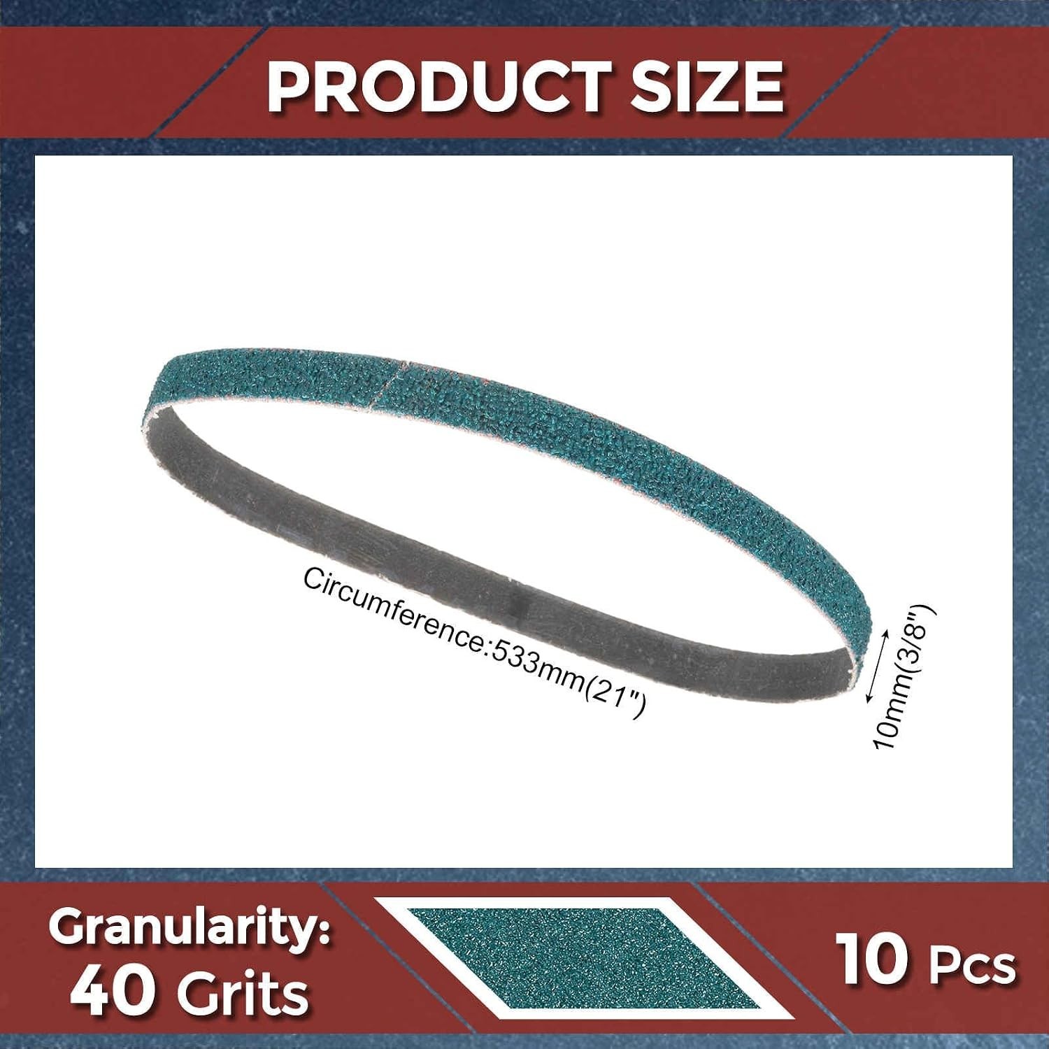 10-Pack Zirconia Sanding Belts 3/8 x 2 Inches – 40 Grit for Precision Grinding